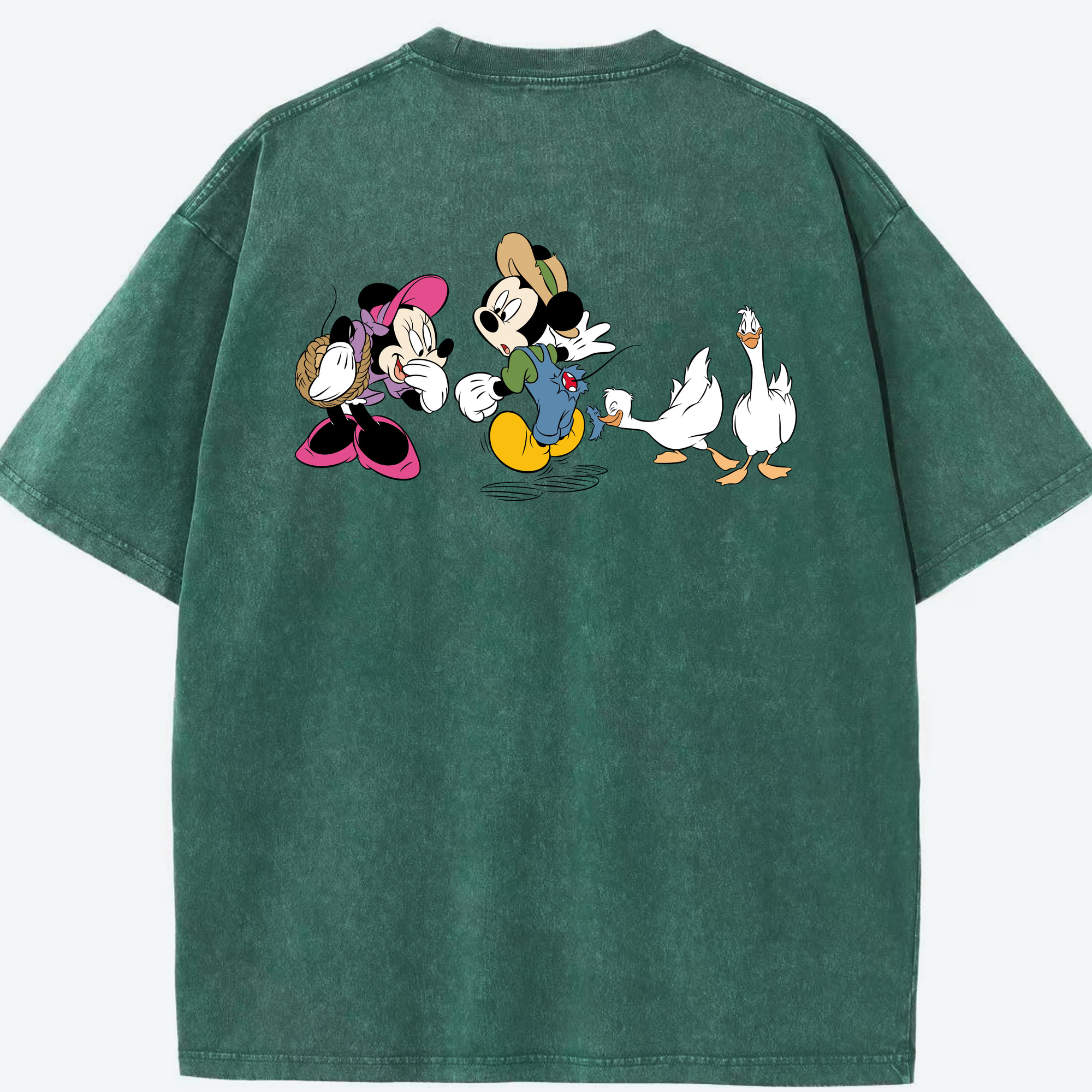 （画像用） ミッキーマウス Mickey Mouse 綿100% ヴィンテージ風 半袖Tシャツ（背面プリント）